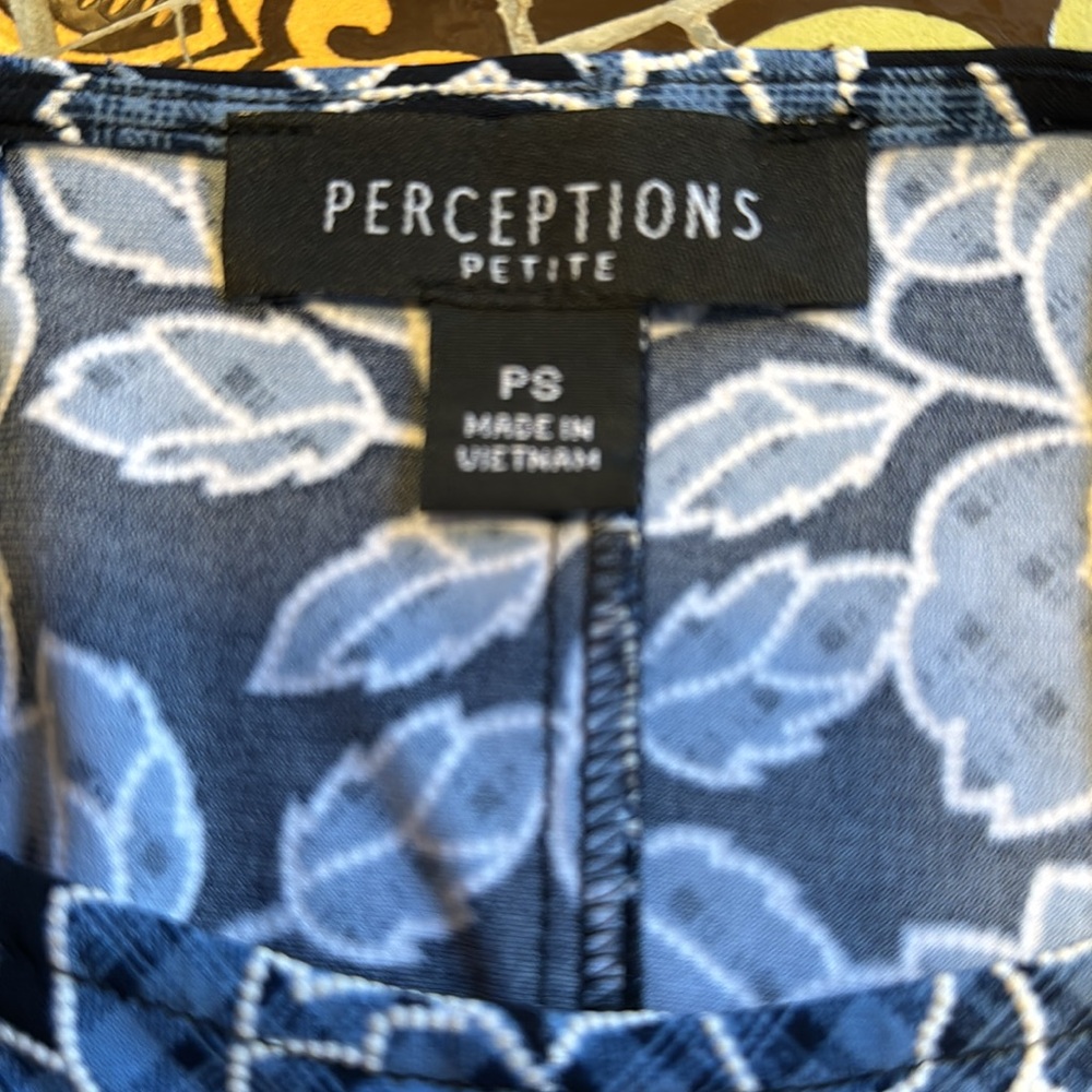 PERCEPTION PETITE EMBOSSED PRINT DRESS Sz:SP - Picture 7 of 8